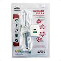 Carregador Usb A+c Com Cabo Prolongador De 1,5m
