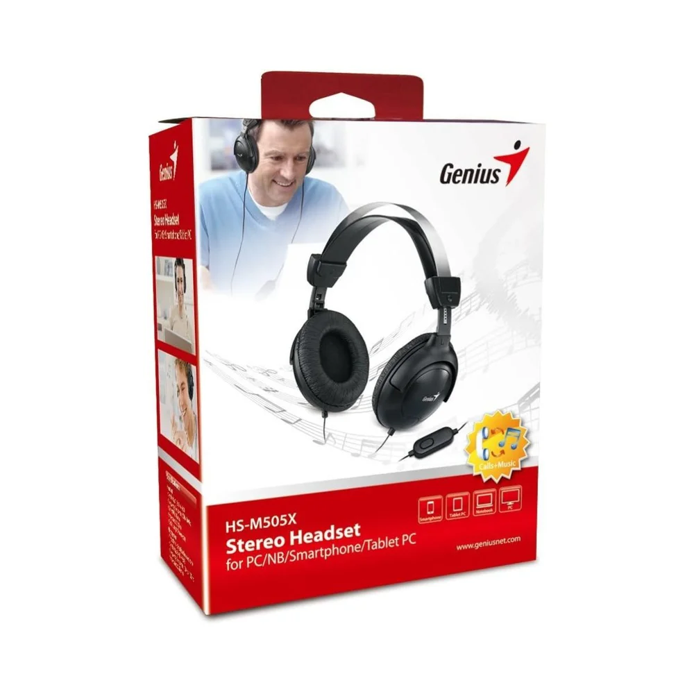 Imagem 4 de 4 do produto Headset Genius Hs-m505x controle De Volume / P2 / Headband / 20 Hz - 20khz / 112 Db / Cabo 2m
