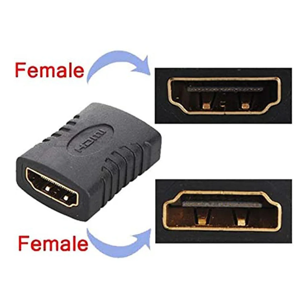 Imagem 2 de 4 do produto Emenda Hdmi Plastico - Hdmi Femea Para Hdmi Femea