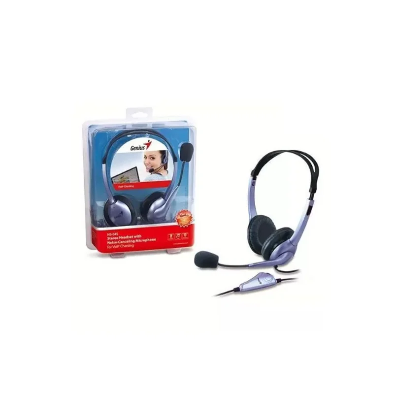 Imagem 2 de 2 do produto Headset Genius Hs-04s (controle De Volume / P2 / Headband / 20 Hz - 0khz / 100 Db / Cabo 2m)