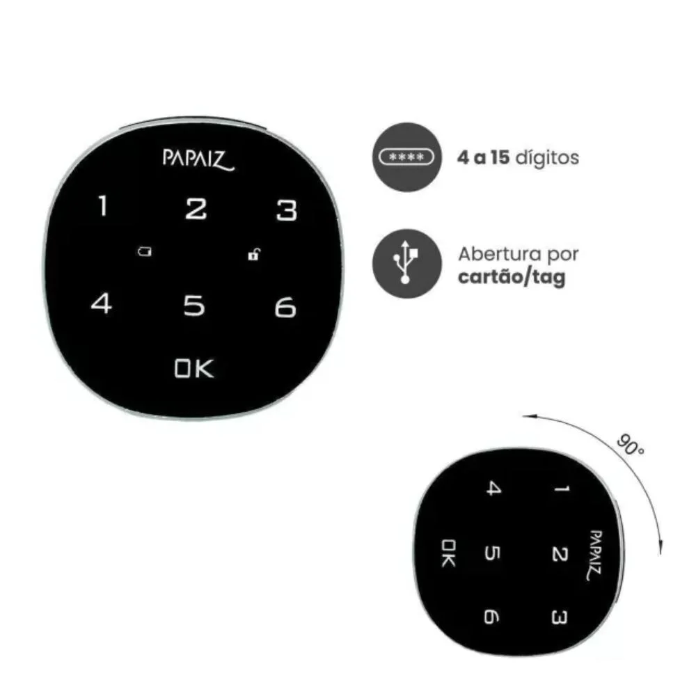 Imagem 2 de 5 do produto Fechadura Eletrônica Papaiz M1602, Para Móveis