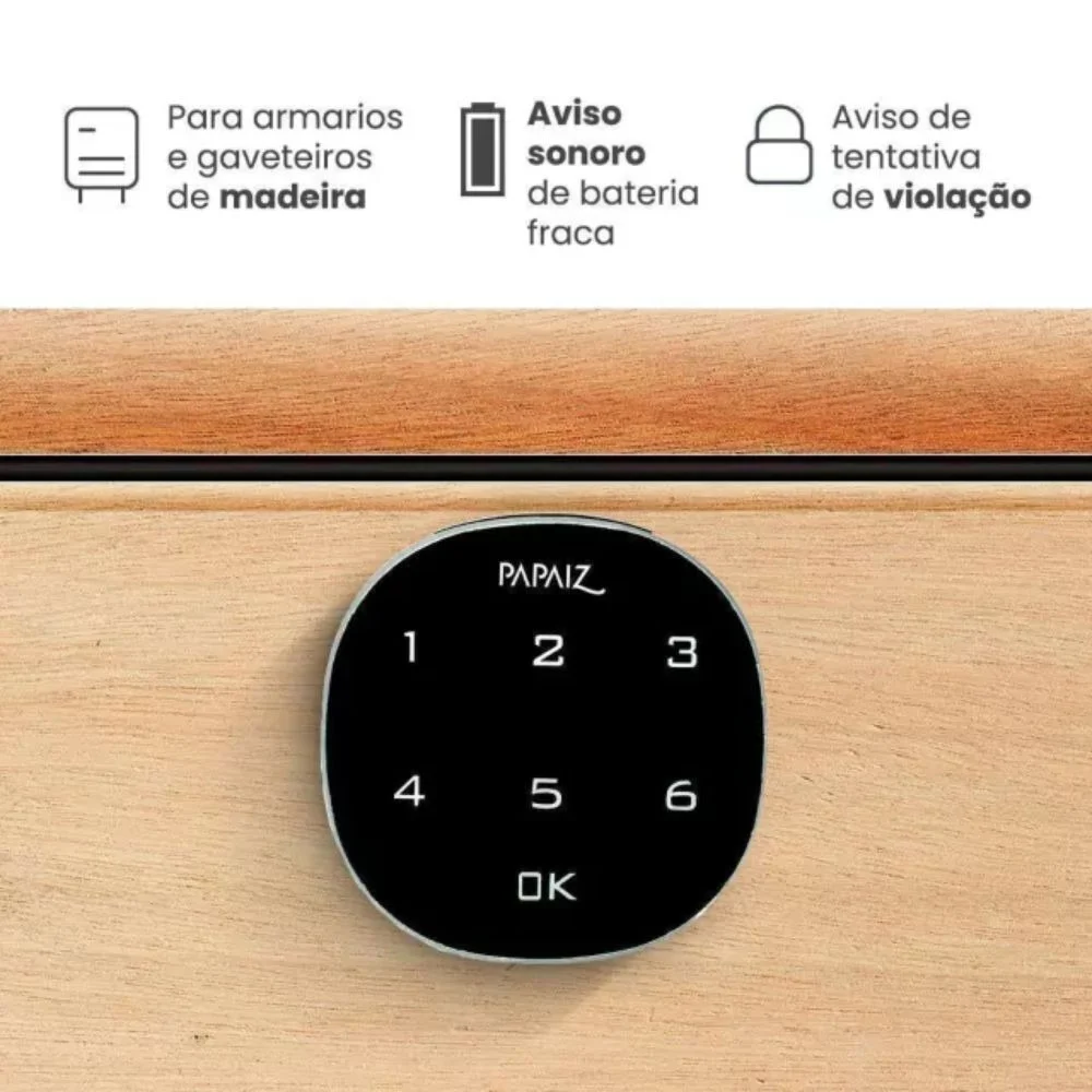 Imagem 3 de 5 do produto Fechadura Eletrônica Papaiz M1602, Para Móveis
