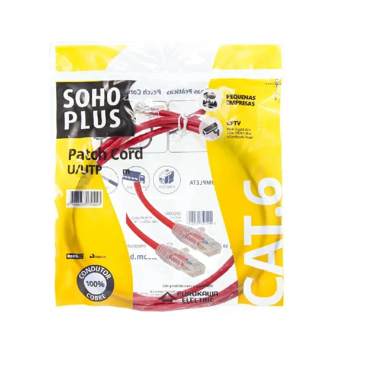 Imagem 3 de 5 do produto Patch Cord U/utp Cat.6 Cmx T568a/b 1.5  Metro Vermeho 35123008