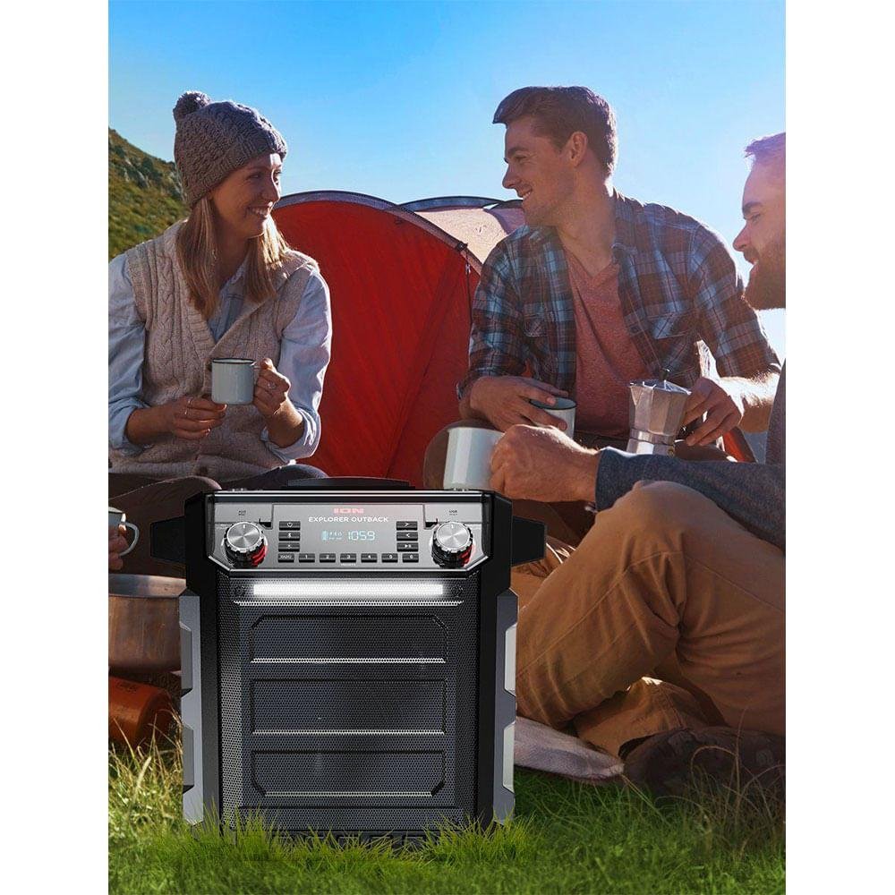 Imagem 2 de 5 do produto Sistema De Som Bluetooth Portátil Ion Exploreroutb Am/fm E Resistente À Água - Preto