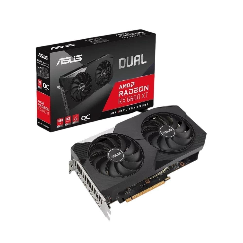ASUS Radeon RX6600XT 8GB OC ③ Placa De Vídeo Asus Dual AMD RX6600XT 8GB KaBuM
