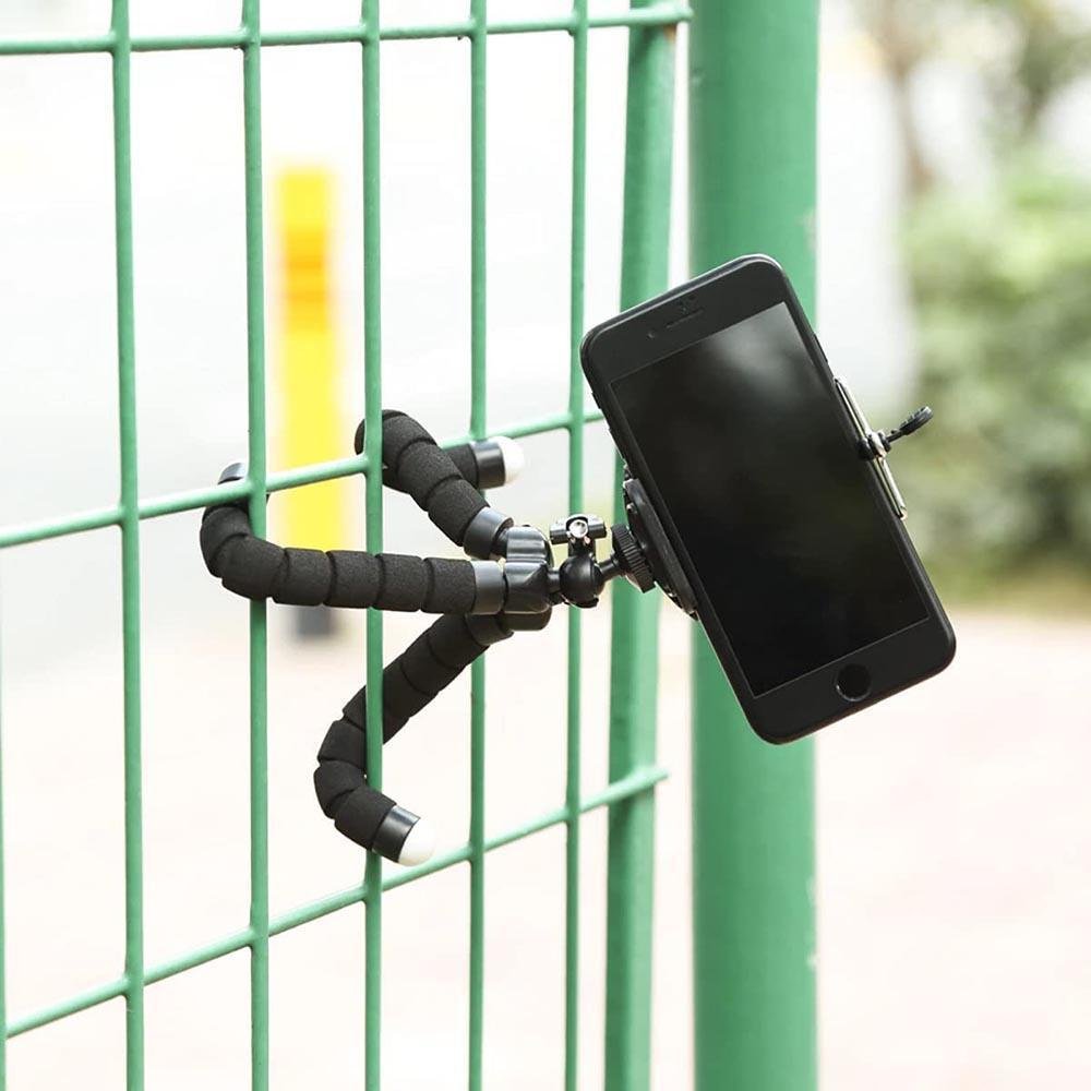 Imagem 4 de 5 do produto Mini Tripé Flexível De Mesa Com Suporte Para Celular Vermelho