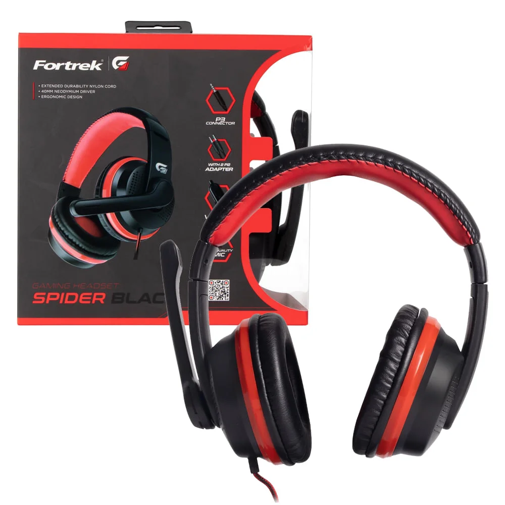 Headset Gamer Fortrek Spider Black 75252 KaBuM