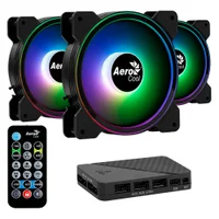 Kit Cooler FAN com 3 Unidades AEROCOOL Saturn 12 PRO, ARGB + HUB + Controle AEROCOOL 2