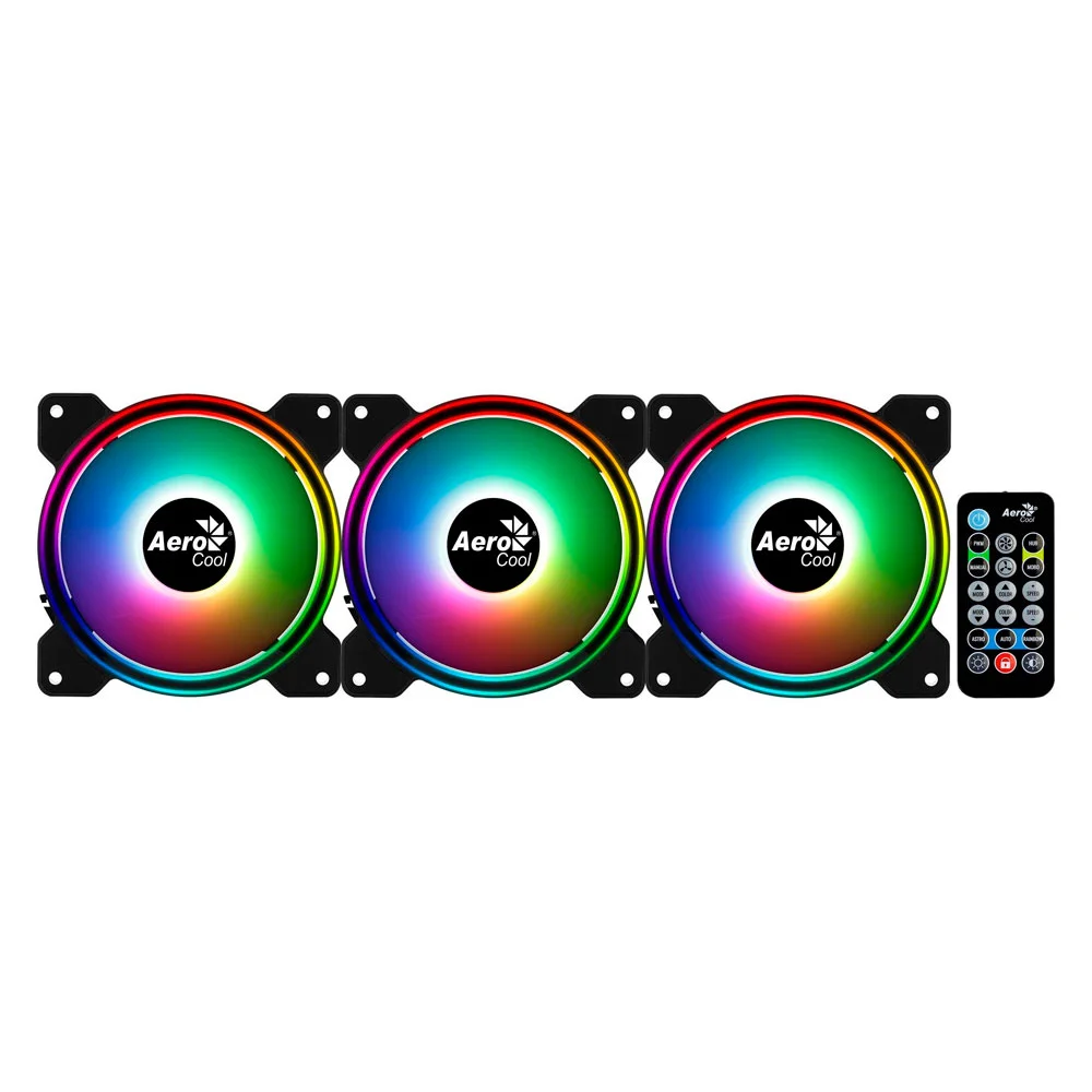 Kit Cooler FAN com 3 Unidades AEROCOOL Saturn 12 PRO, ARGB + HUB + Controle AEROCOOL 7