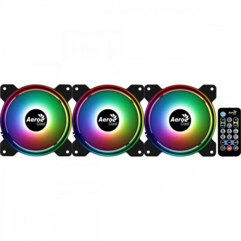 Imagem 3 de 5 do produto Kit Cooler FAN com 3 Unidades AEROCOOL Saturn 12 PRO, ARGB + HUB + Controle AEROCOOL