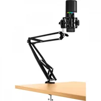 Microfone Gamer RGB Mic Arm C/ Braço Flexível Preto Streamplify
