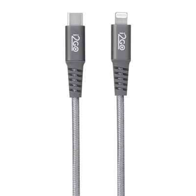 Cabo Usb-c + Lightning I2go Certificado Mfi 2m 3a Chumbo