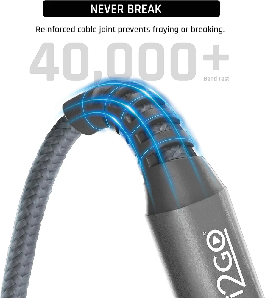 Imagem 2 de 5 do produto Cabo Usb-c + Lightning I2go Certificado Mfi 2m 3a Chumbo