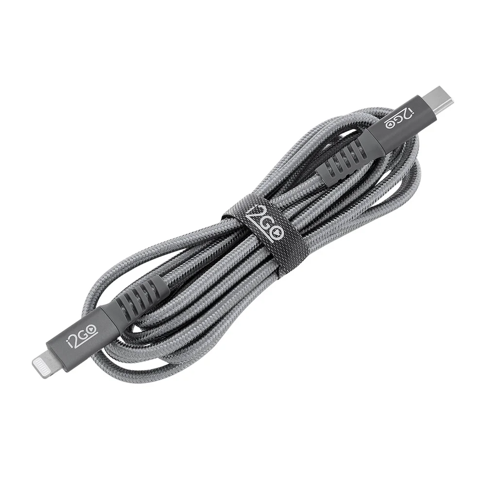 Imagem 3 de 5 do produto Cabo Usb-c + Lightning I2go Certificado Mfi 2m 3a Chumbo