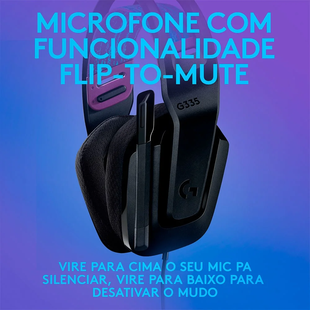 Imagem 2 de 4 do produto Headset Gamer Logitech G335 Com Conexão 3,5mm Para PC, Playstation, XBOX, Nintendo Switch E Mobile - Preto N/a