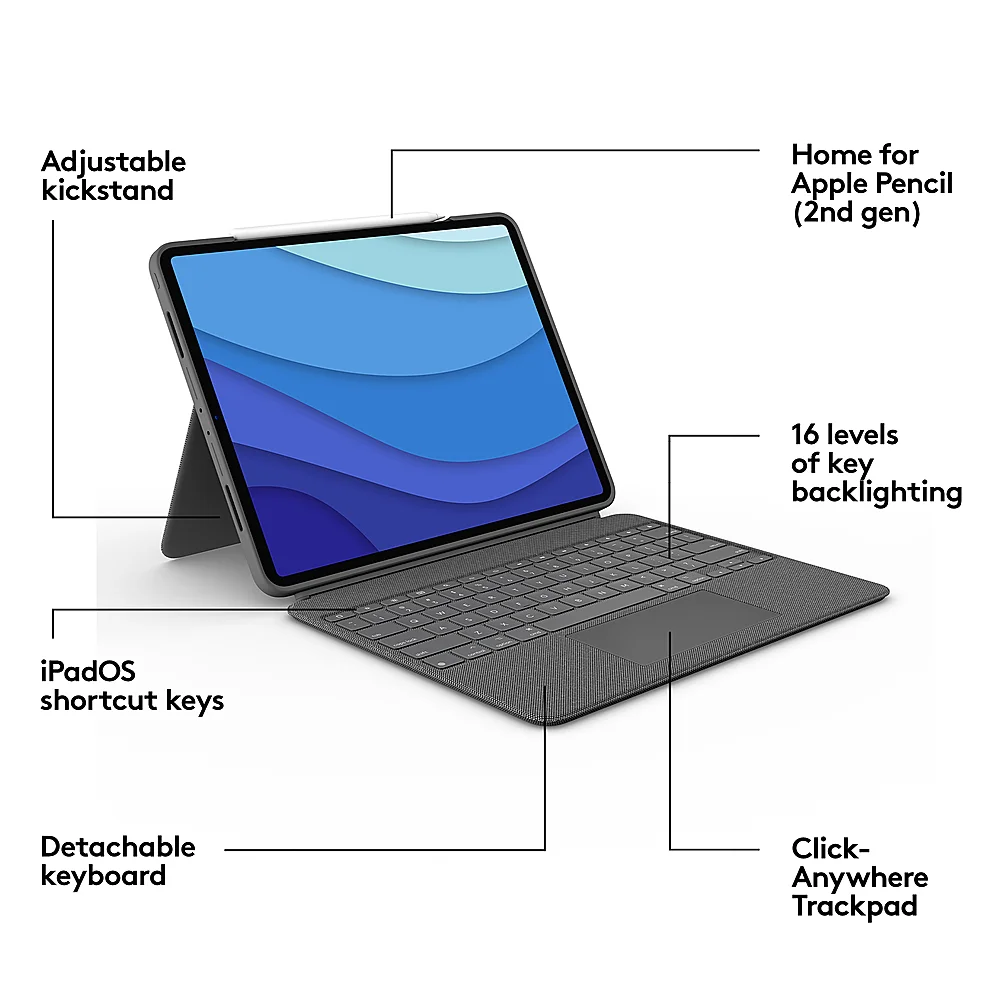 Capa De Teclado Logitech Combo Touch Com Trackpad Para Ipad Pro De 12,9 Polegadas (5ª Geração) Capa De Teclado Logitech Combo Touch Com Trackpad Para Ipad Pro De 12,9 Polegadas (5ª Geração)