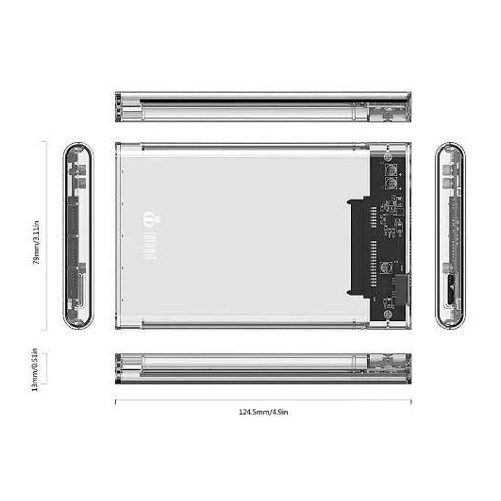 Capa Transparente Para HD Externo USB 3.0, Estojo Para HDD/Compartimento 2.5 HD Capa Transparente Para HD Externo USB 3.0, Estojo Para HDD/Compartimento 2.5 HD