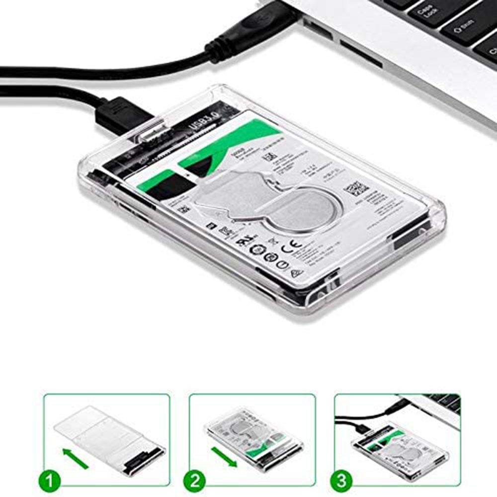 Capa Transparente Para HD Externo USB 3.0, Estojo Para HDD/Compartimento 2.5 HD Capa Transparente Para HD Externo USB 3.0, Estojo Para HDD/Compartimento 2.5 HD