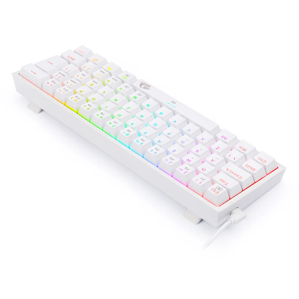 Imagem 3 de 5 do produto Teclado Mecânico Gamer Redragon Fizz, RGB, Branco, Swich Brown