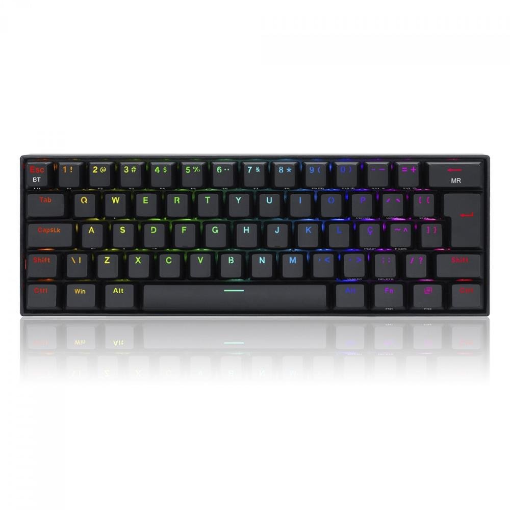 Teclado Sem Fio Redragon Mecânico Draconic Pro, RGB, Switch Red, ABNT2