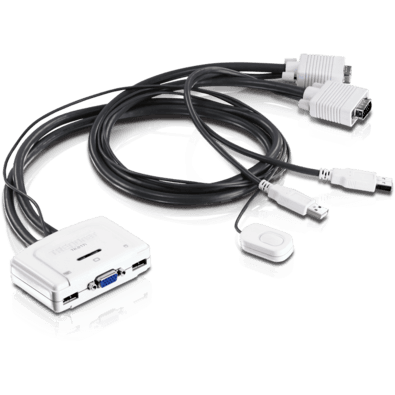 Trendnet Chaveador Kvm (teclado+video+mouse) Usb Com 2 Portas E 2x Cabos Kvm (combinados Embutidos Vga E Usb 80 Cm) Inclusos Tk-217i