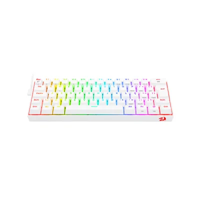 Teclado Sem Fio Mecânico Gamer Redragon Draconic Pro, RGB, Bluetooth, Branco, Switch Azul, Layout 60%, ABNT2 - K530W-RGB-PRO