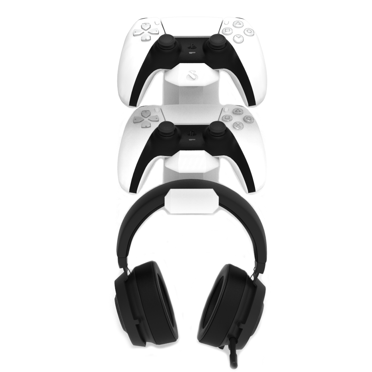 Suporte De Parede Playstation5 Ps5 2 Controles e Headphone, Sculpy | Printing Lifestyle, Excelente Acabamento