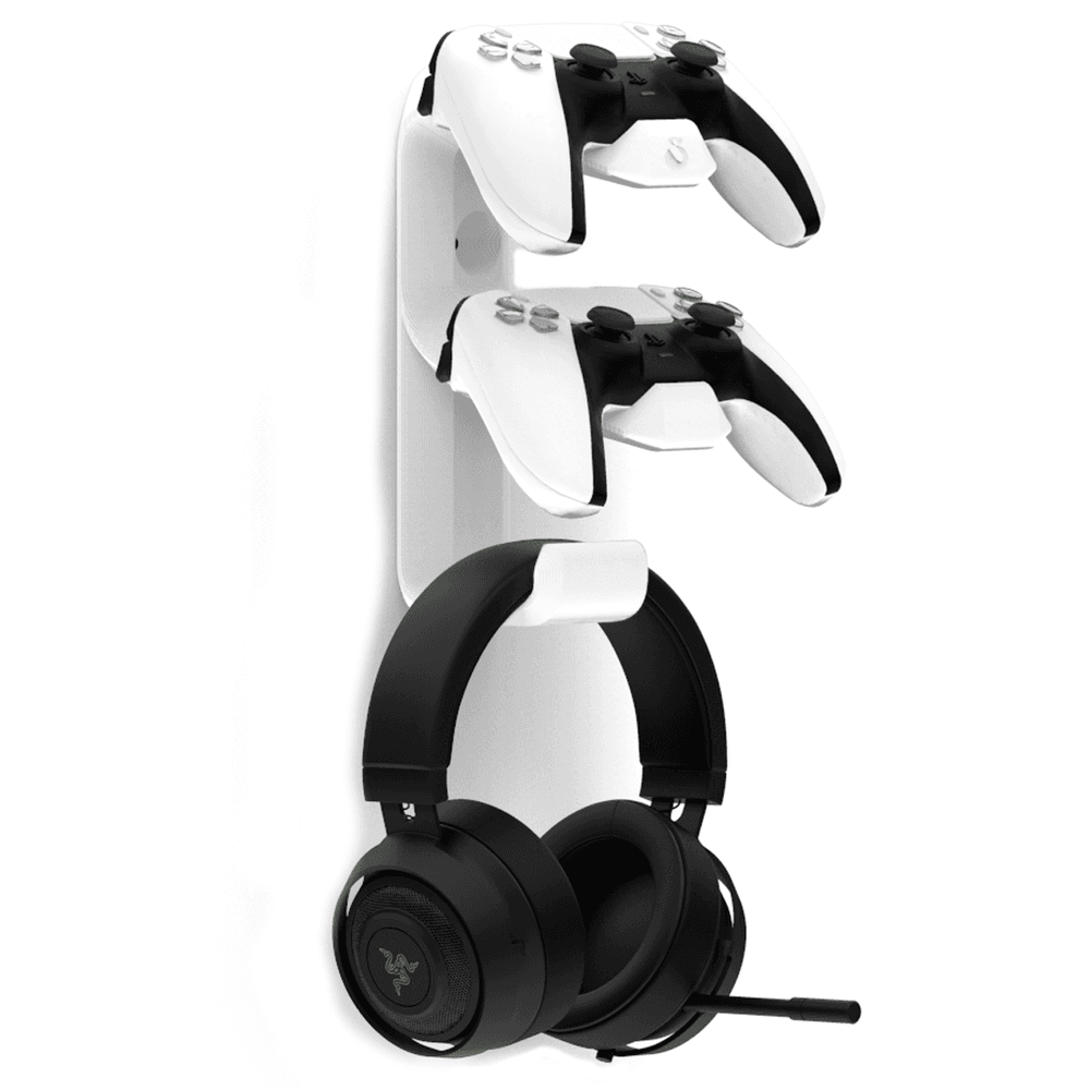 Imagem 3 de 5 do produto Suporte De Parede Playstation5 Ps5 2 Controles e Headphone, Sculpy | Printing Lifestyle, Excelente Acabamento