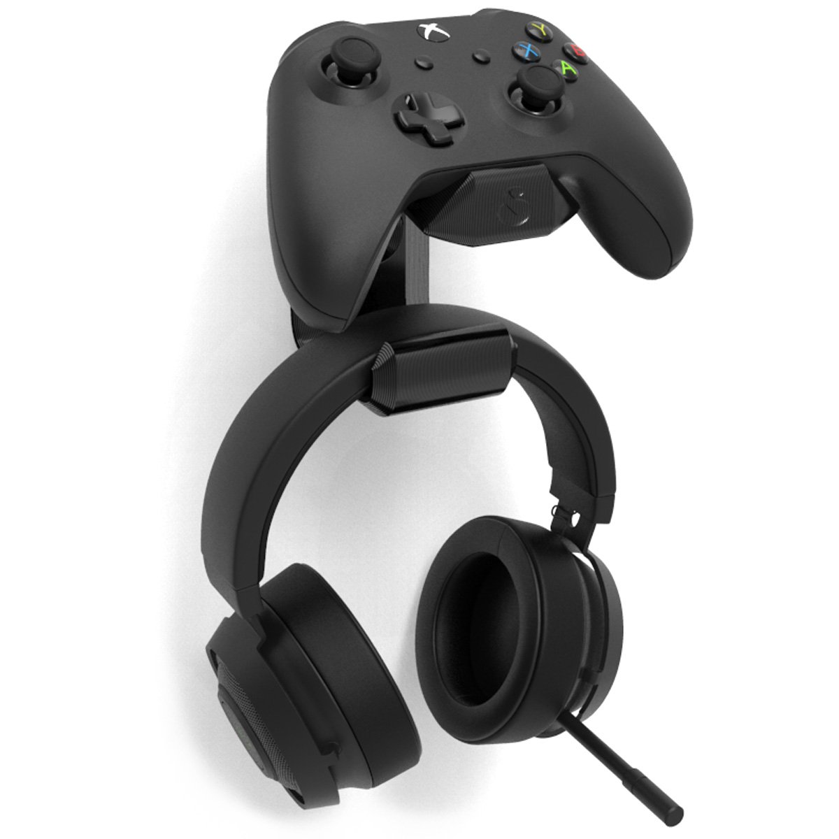 Suporte de Parede Sculpy | Printing Lifestyle para 1 Controle Xbox One Sx e 1 Headphone, Preto