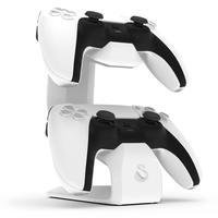 Suporte Apoio De Mesa Sculpy Printing Lifestyle VN, Para 2 Controles Playstation 5, com pé de silicone, Preto e Branco