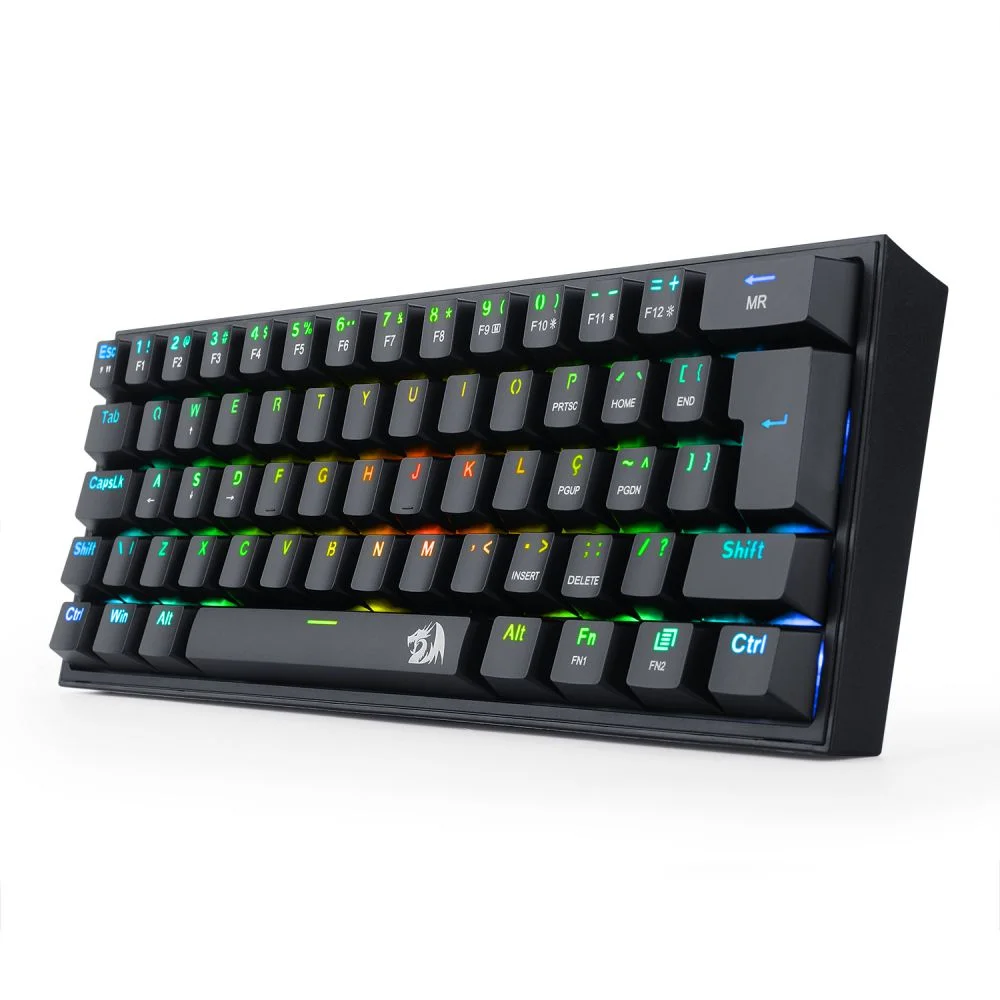 Imagem 2 de 5 do produto Teclado Mecânico Gamer Redragon Fizz, Preto, RGB, Switch Vermelho, Abnt2