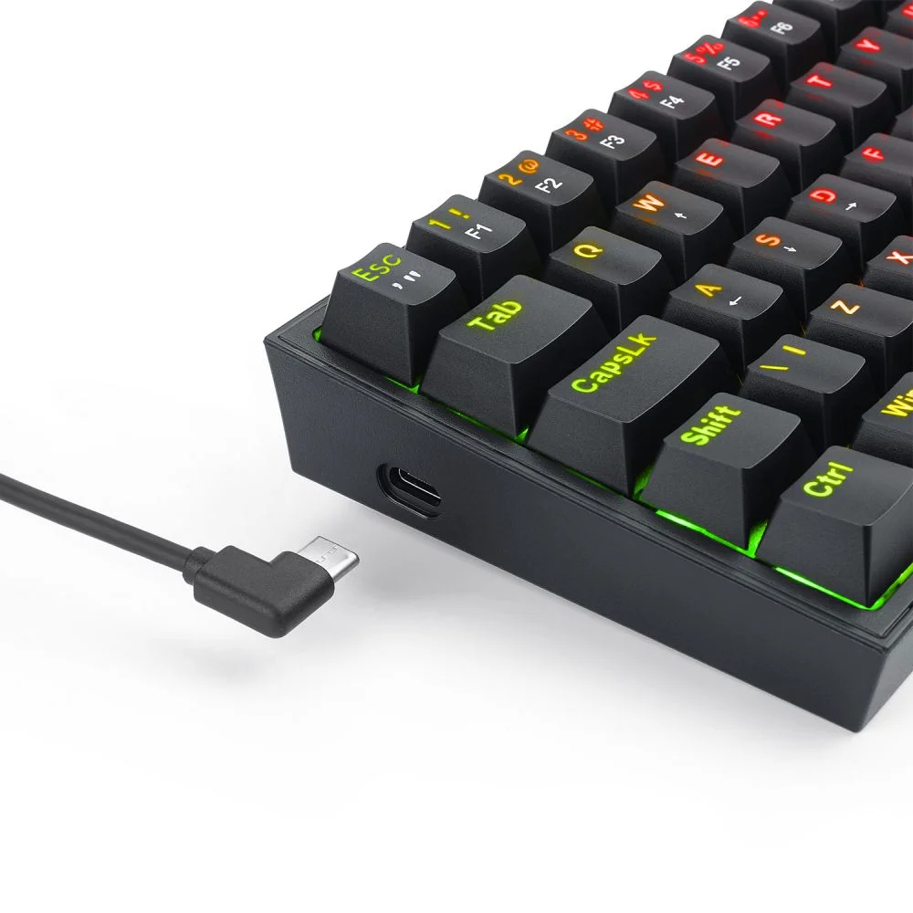 Imagem 3 de 5 do produto Teclado Mecânico Gamer Redragon Fizz, Preto, RGB, Switch Vermelho, Abnt2