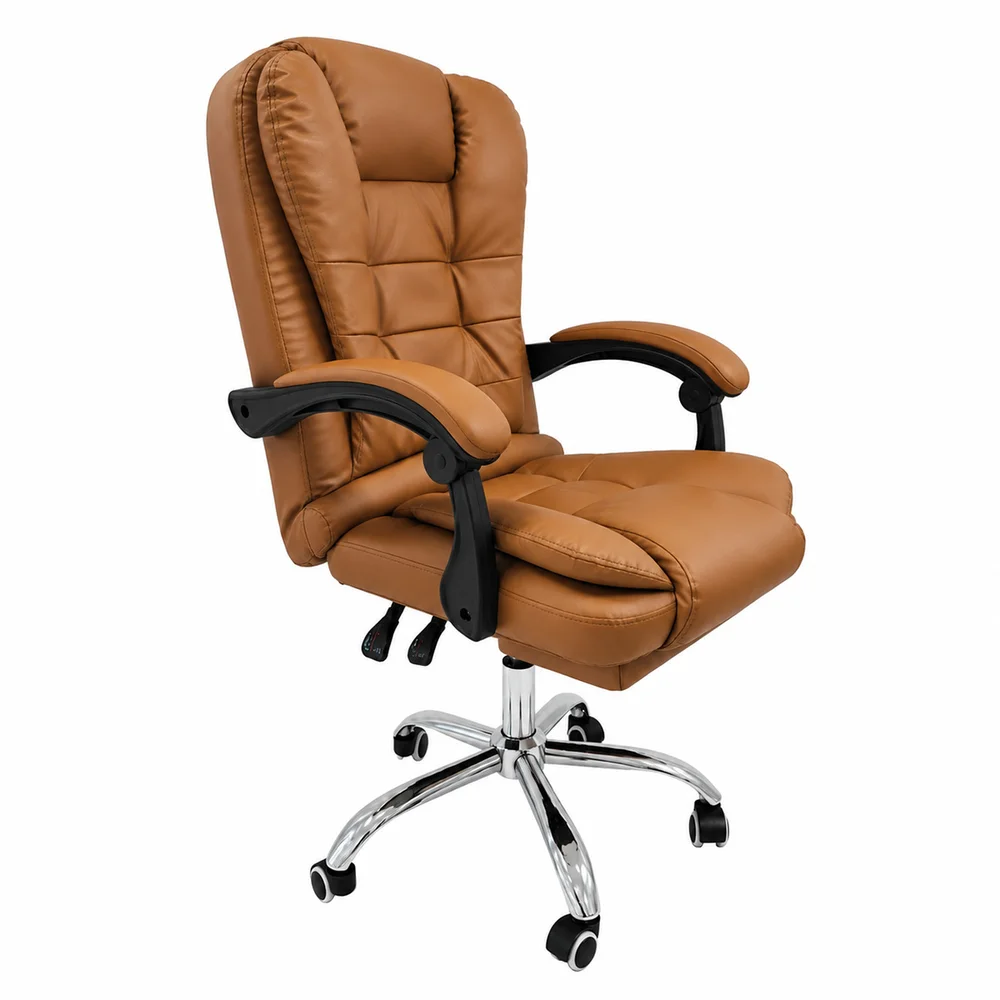 Imagem 4 de 5 do produto Cadeira De Escritorio, Presidente Ergonomica,Apoio Para Pés,Cor:marrom - Carmelo Marrom.
