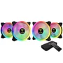 Kit Cooler FAN com 4 Unidades GAMDIAS Aeolus Elite, 120mm, RGB, Preto, Com Controlador 3