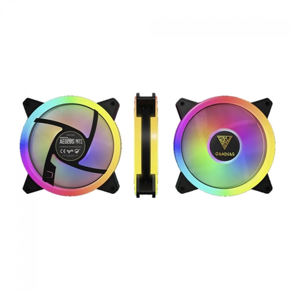 Imagem 2 de 5 do produto Kit Cooler FAN com 4 Unidades GAMDIAS Aeolus Elite, 120mm, RGB, Preto, Com Controlador