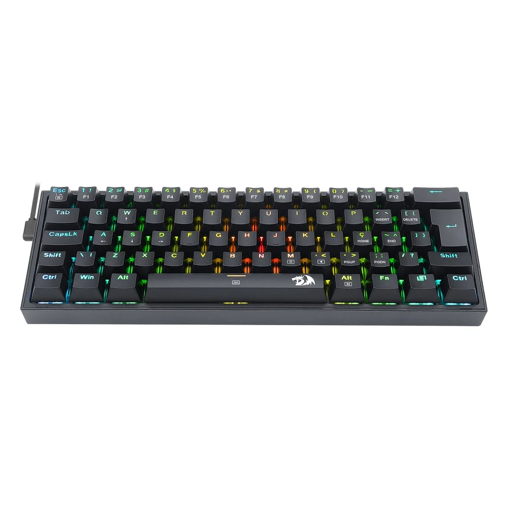 Teclado Mecânico Gamer Redragon, Fizz, RGB, Preto, Switch Brown