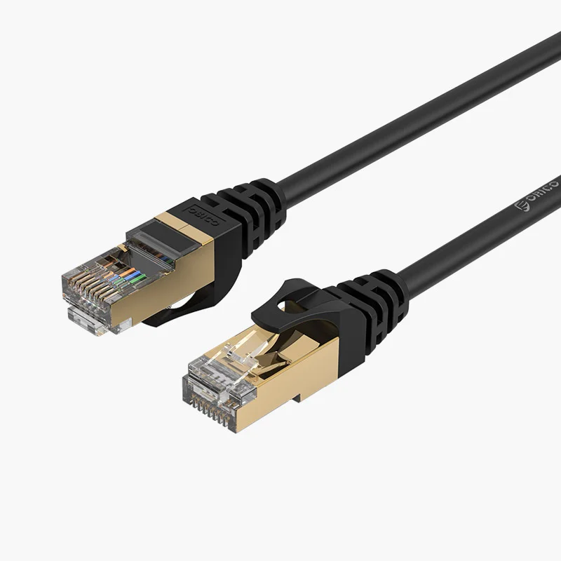 Imagem 3 de 5 do produto Cabo De Rede Orico, Cat 7, Blindado, Ethernet, 1M, 10000MBPS, Preto - PUG-C7-10