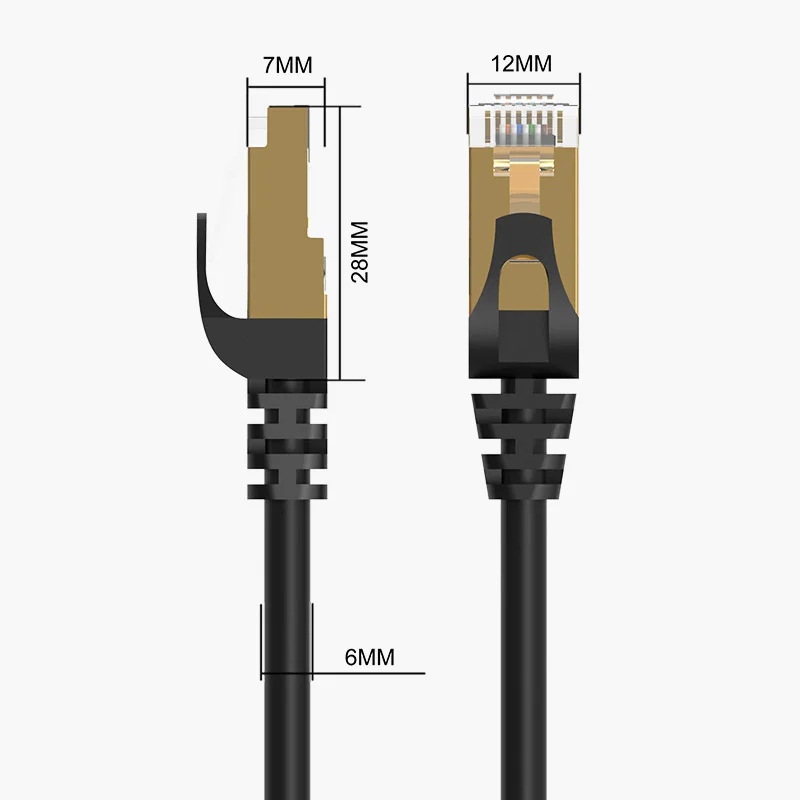 Imagem 5 de 5 do produto Cabo De Rede Orico, Cat 7, Blindado, Ethernet, 1M, 10000MBPS, Preto - PUG-C7-10