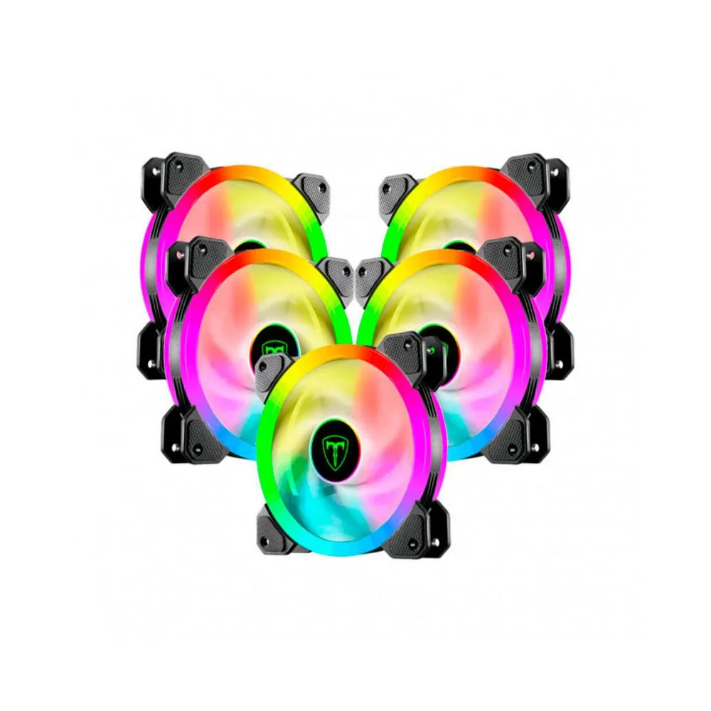 Imagem 2 de 5 do produto Kit Cooler FAN com 5 Unidades T-Dagger, RGB - T-TGF515