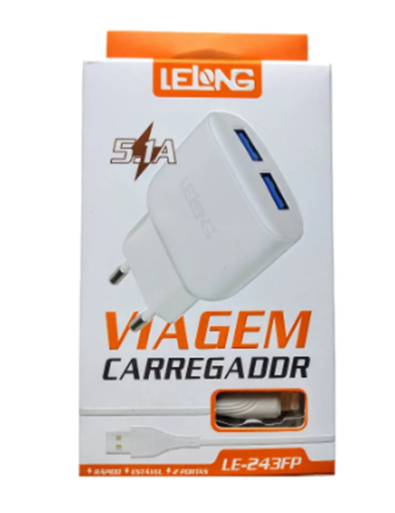 Imagem 3 de 4 do produto Carregador Celular 2 Portas Ios 2.4a Rápido Homologado Anatel