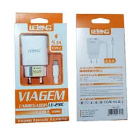 Carregador Celular 2 Portas Tipo C Rápido 5.1a Homologado Anatel Cor: Branco