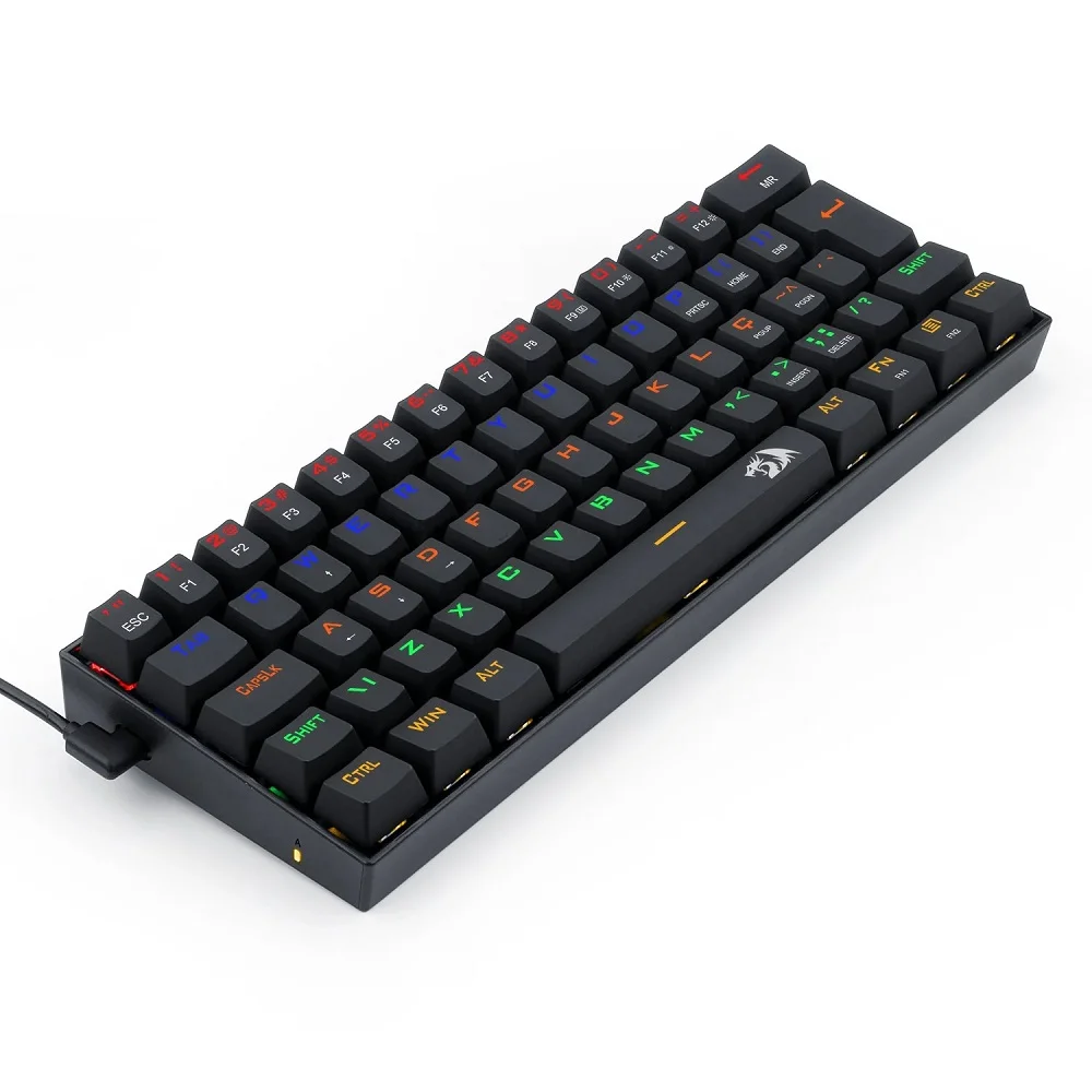 Teclado Mecânico Gamer, Redragon Lakshm,i Led Rainbow, Preto, Switch Outemu Red, ABNT2 - K606r