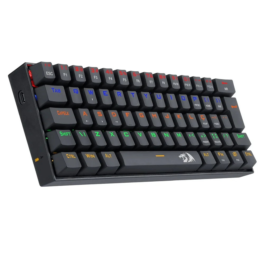 Teclado Mecânico Gamer, Redragon Lakshm,i Led Rainbow, Preto, Switch Outemu Red, ABNT2 - K606r