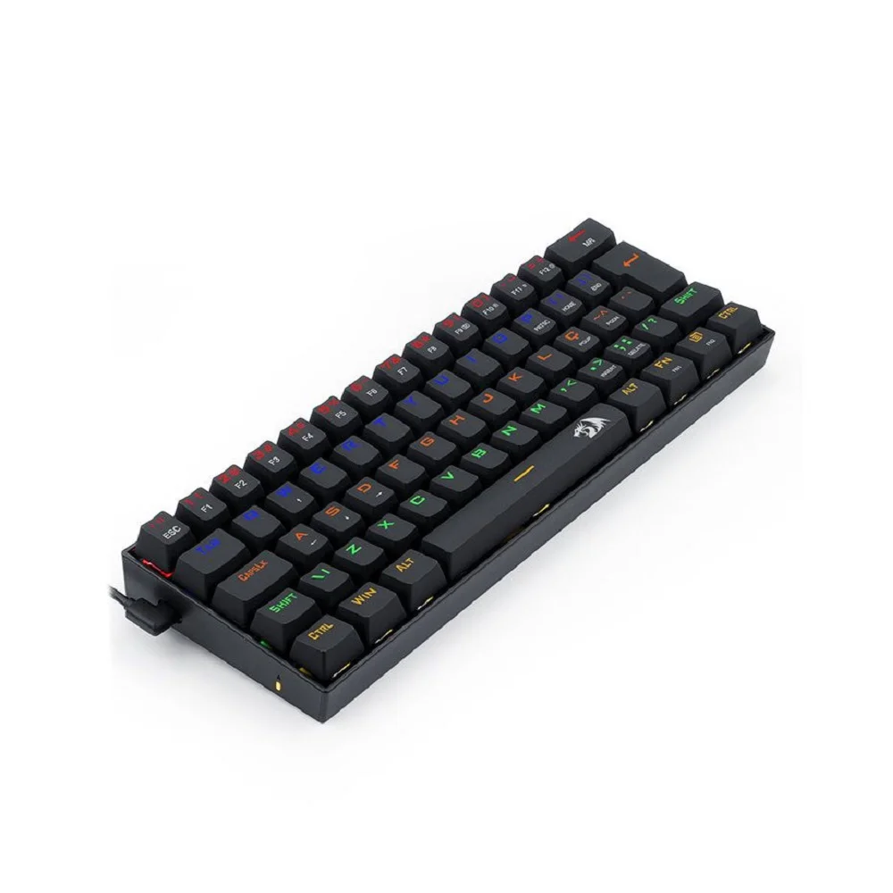 Imagem 3 de 5 do produto Teclado Mecânico Gamer, Redragon Lakshmi, 60%, Led Rainbow, Preto, Switch Outemu Brown, Abnt2 K606R (brown)