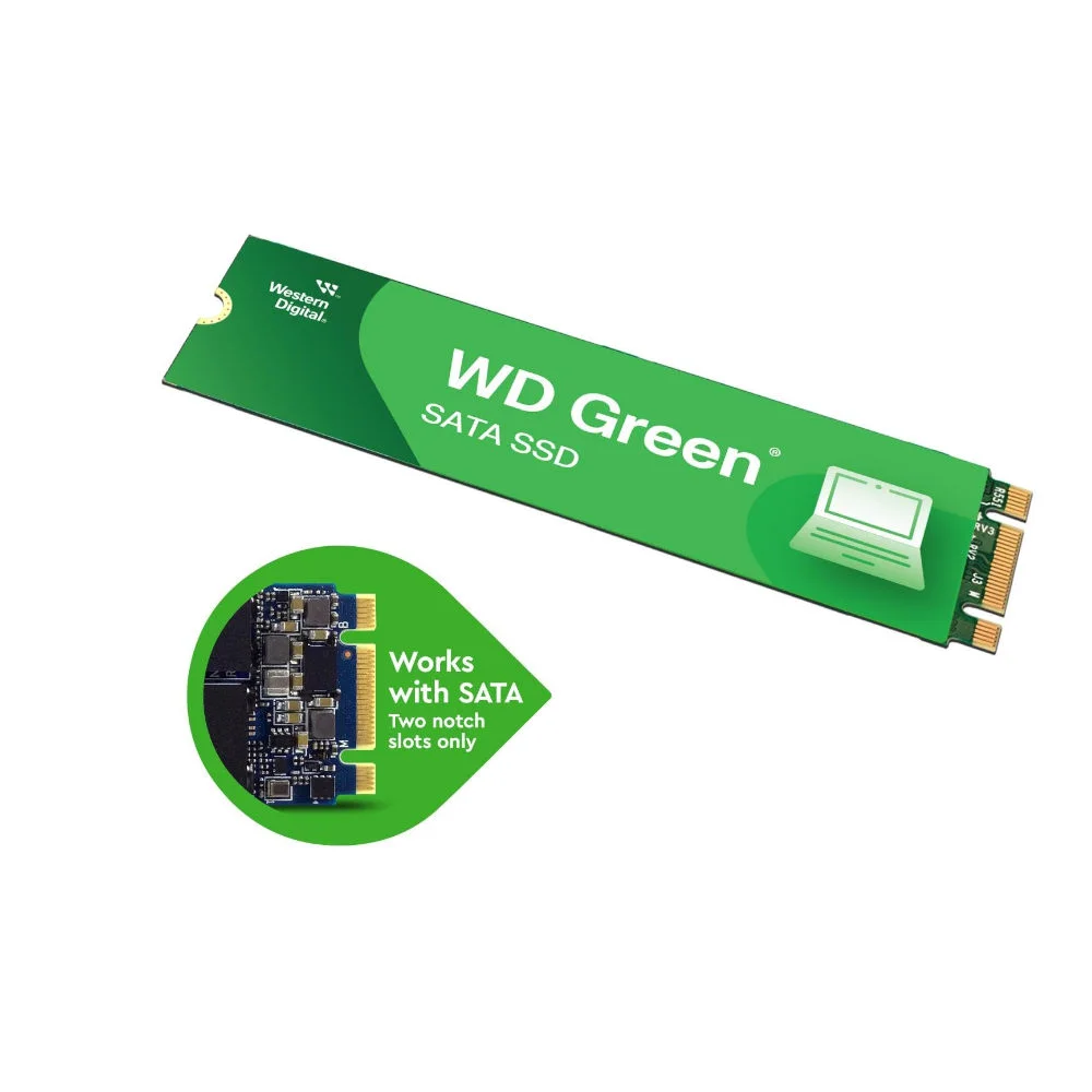 Imagem 2 de 5 do produto SSD Wd Green, 240GB, M.2, Leitura: 545mb/s, Preto - Wds240g3g0b