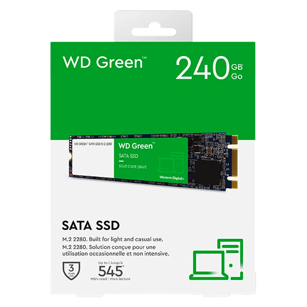 Imagem 5 de 5 do produto SSD Wd Green, 240GB, M.2, Leitura: 545mb/s, Preto - Wds240g3g0b