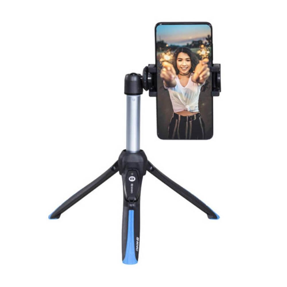 Mini Tripé Benro Bk15, Bluetooth, Com Bastão De Selfie