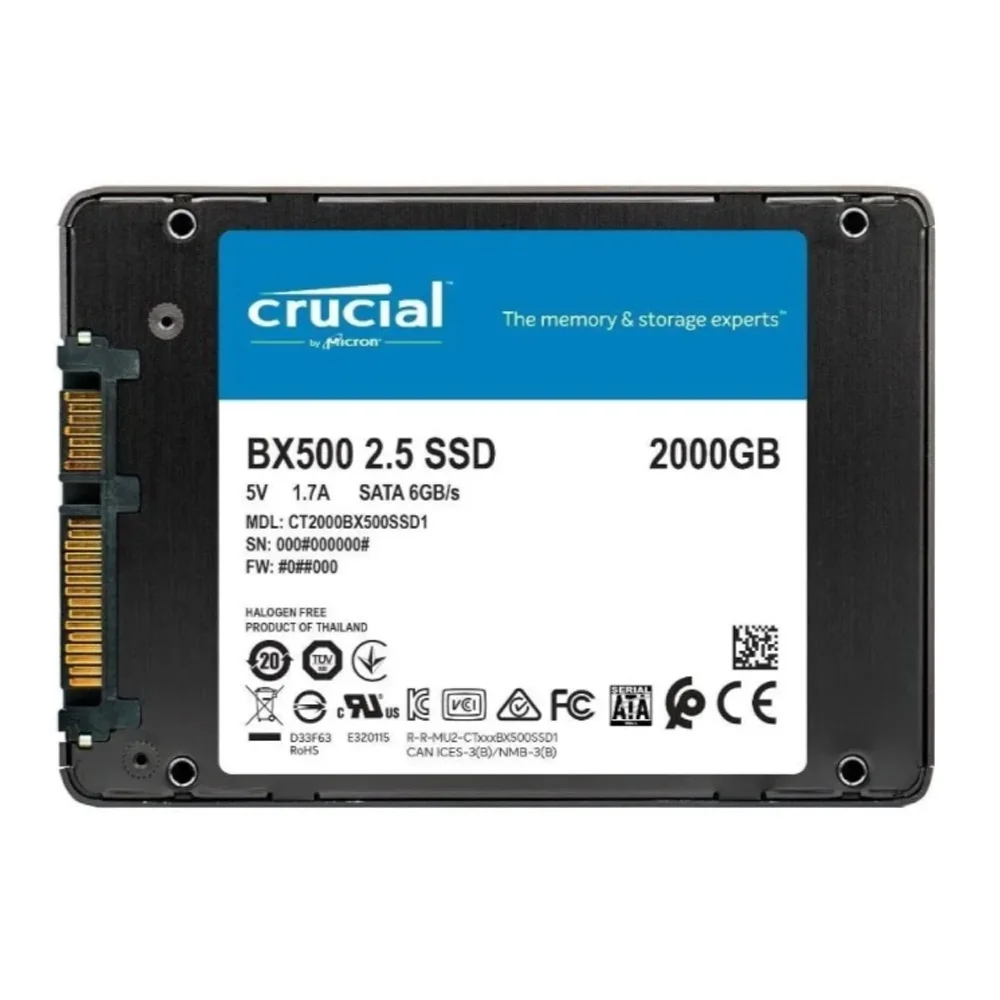 Imagem 3 de 5 do produto SSD Crucial Bx500 2TB 3d Nand Sata Lll 2,5Polegadas - Ct2000bx500SSD1