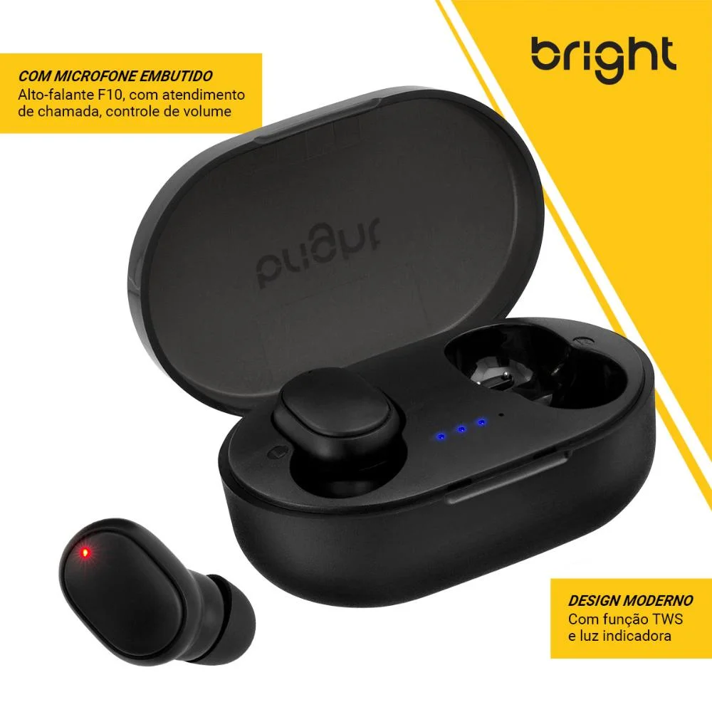 Imagem 4 de 5 do produto Fone De Ouvido Bluetooth Bright Fn570 TWS Max Sound