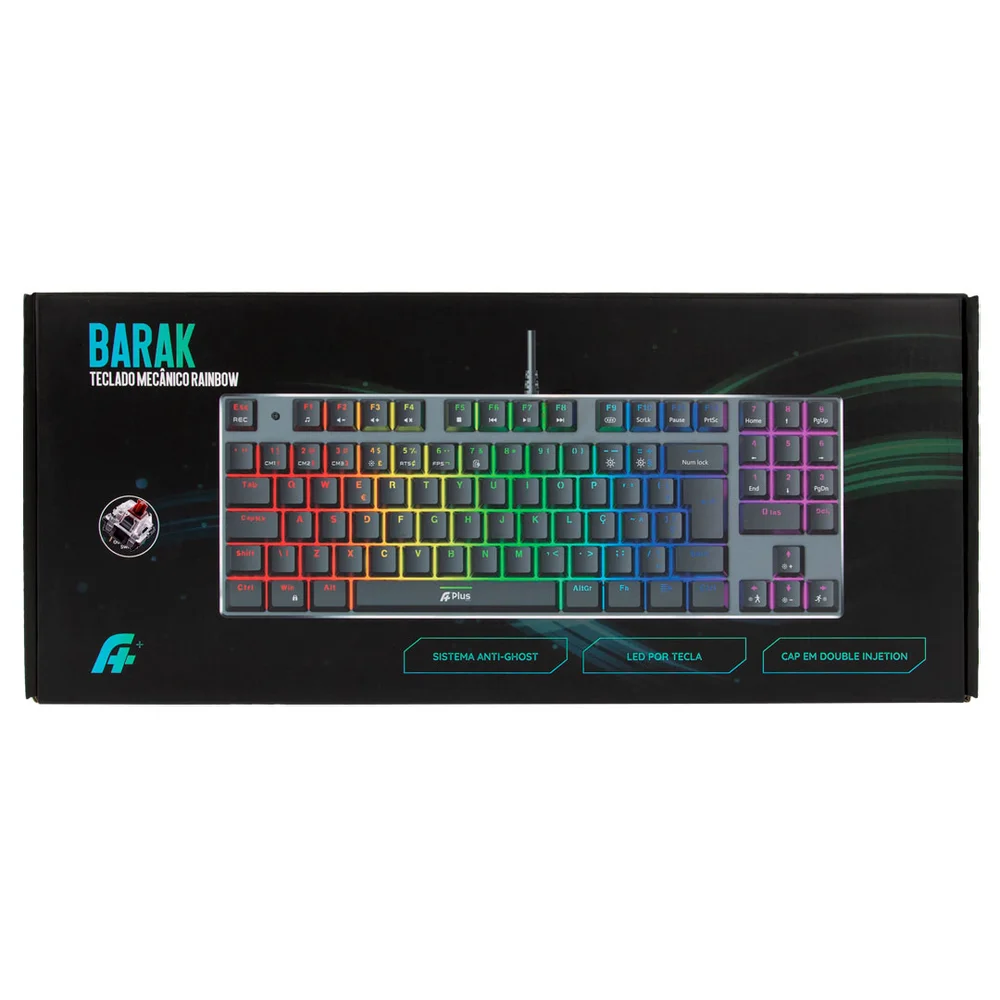 Imagem 5 de 5 do produto Teclado Mecânico A+ Plus Tech Barak Ap-kb-3997 Rainbow Switch Outemu Brown Abnt2.